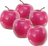 Fruits artificiels déco fruits - 5x - pomme/pommes - environ 8 cm - rouge - fruits contrefaits