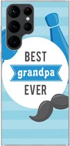 Geschikt voor Samsung Galaxy S22 Ultra hoesje - Spreuken - Best grandpa ever - Quotes - Opa - Siliconen Telefoonhoesje
