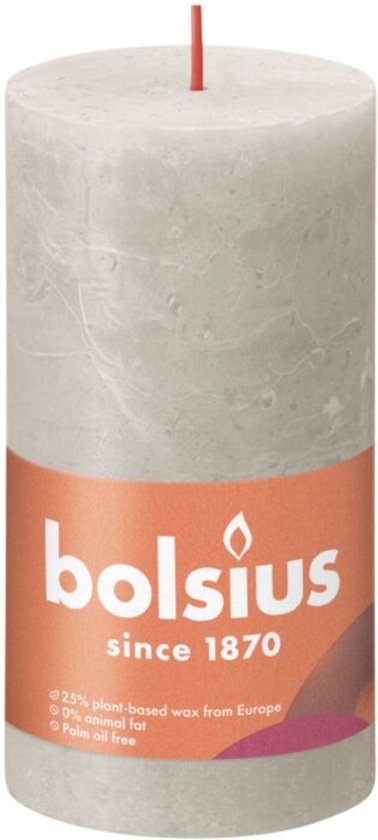 Bolsius rustique Gris Sable 130/ 68 mm