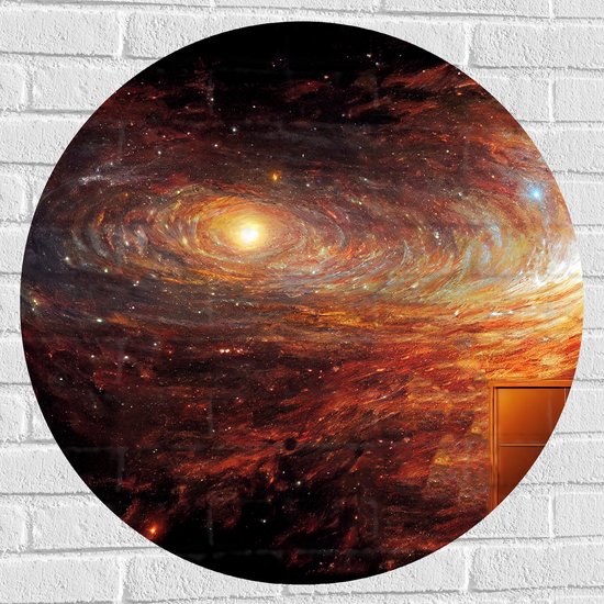Muursticker Cirkel - Door bij de Melkweg in het Univserum - 80x80 cm Foto op Muursticker