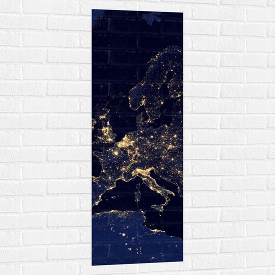 Muursticker - Kaart van Europa - 40x120 cm Foto op Muursticker
