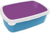 Broodtrommel Blauw - Lunchbox - Brooddoos - Paars - Kleuren - Effen - 18x12x6 cm - Kinderen - Jongen