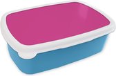 Broodtrommel Blauw - Lunchbox - Brooddoos - Fuchsia - Neon - Kleuren - 18x12x6 cm - Kinderen - Jongen