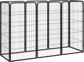 vidaXL-Hondenkennel-8-panelen-50x100-cm-gepoedercoat-staal-zwart