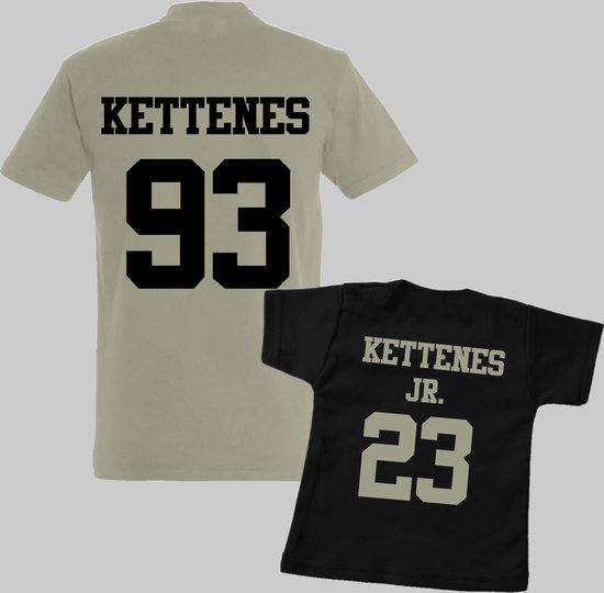 Chemises assorties père et fils avec nom et année de naissance- Cadeau Vaderdag -Cadeau pour papa-Taille homme S-Taille enfant 98