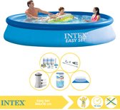 Intex Easy Set Zwembad - Opblaaszwembad - 366x76 cm - Inclusief Onderhoudspakket, Zwembadpomp, Filter, Grondzeil en Stofzuiger