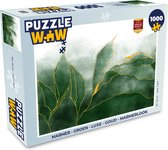 Puzzel Marmer - Groen - Luxe - Goud - Marmerlook - Legpuzzel - Puzzel 1000 stukjes volwassenen