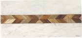 Be Home - Serveerplateau rechthoekig wit marmer met hout mozaiek 38cm - Borrelplateaus - Borrelplank - Tapasplank