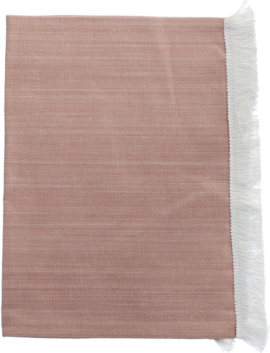 Teixits Vicens - Placemat rafelrand Beige and White motief 150 50x50cm - Placemats