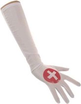 Handschoenen Verpleegster - Lang - Satijn - Wit