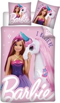 Barbie Dekbedovertrek, I Believe - Eenpersoons - 140 x 200 + 63 x 63 cm - Polyester