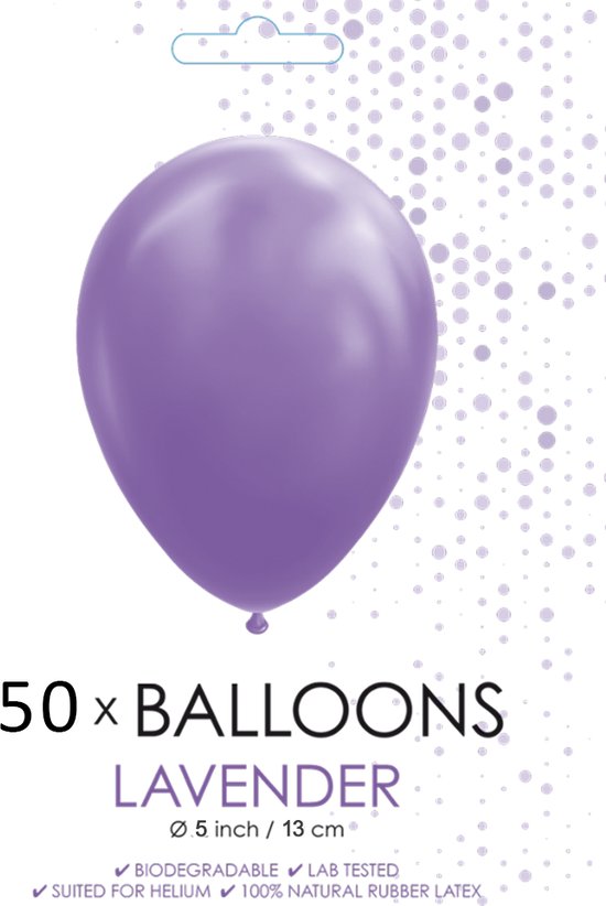 50 Ballonnen lavendel 5 inch.