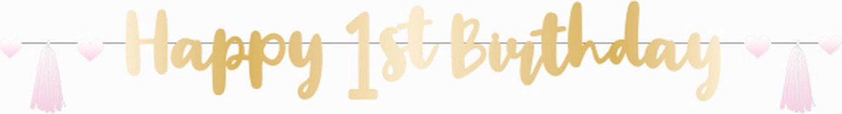 Amscan by Riethmuller - Riethmüller - Letterslinger Roze 1 jaar 180 cm