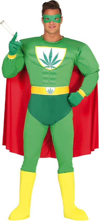 FIESTAS GUIRCA, S.L. - Grappig cannabis superheld kostuum voor volwassenen