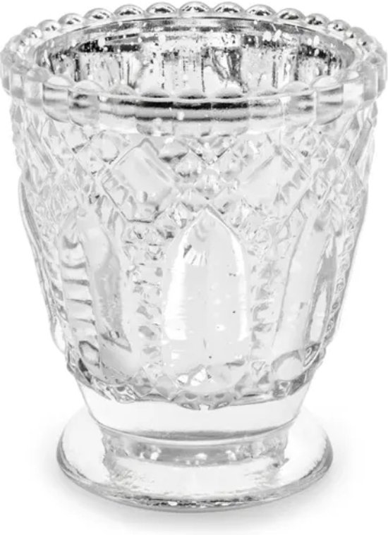 Theelichthouder bruin glas - Charme Deco