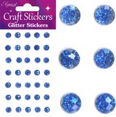 Oaktree - Stickers Glitter Diamantjes Donker Blauw (per vel) 8mm