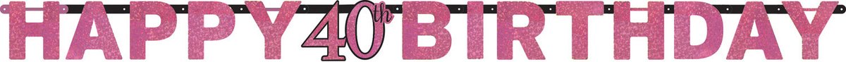 Amscan by Riethmuller - Riethmüller - Sparkling Celebrations - Letter Slinger 40 Pink (2,13 meter)