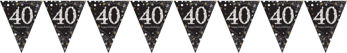 Amscan - Sparkling Celebrations - Vlaggenlijn 40 Goud (4 meter)