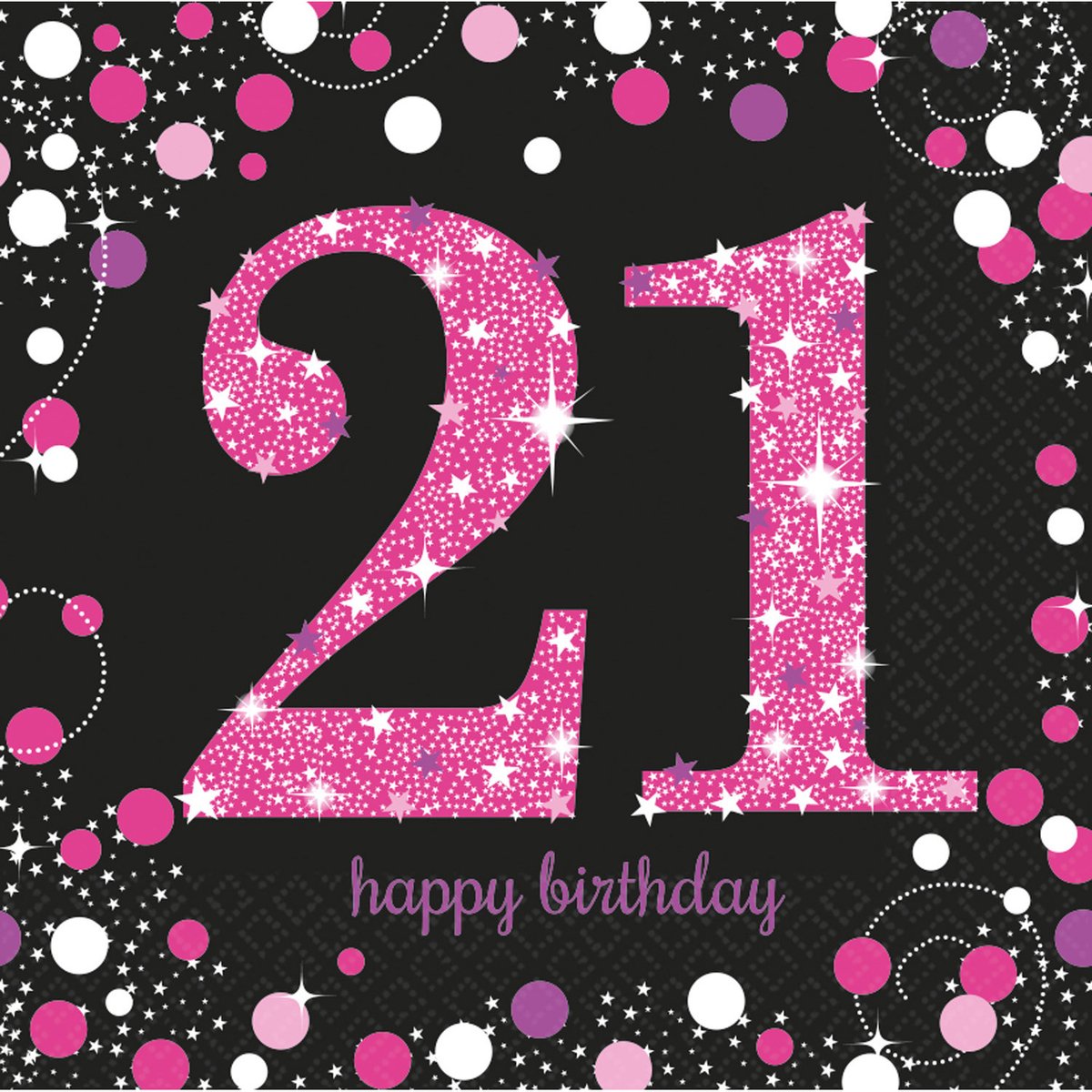 Amscan by Riethmuller - Riethmüller - Servetten - Sparkling Celebrations - 21 Pink (16 stuks)