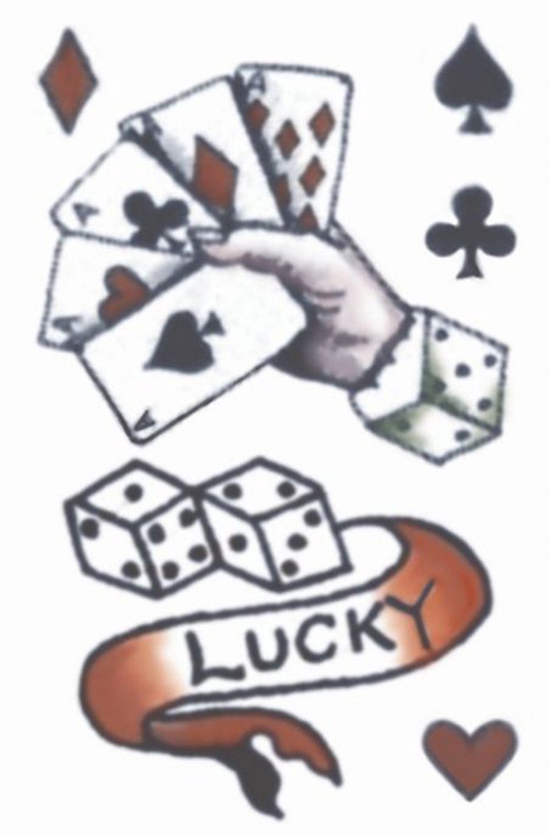 Partychimp Neptatoeage Vintage Tattoos Lucky Dice Polyester