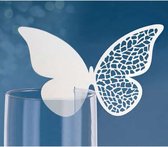 Plaatskaartje vlinder voor glas wit (10st)