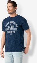 Twinlife Heren indigo injection - T-Shirts - Luchtig - Vochtabsorberend - Blauw - L