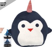 Wonderprice_ Set van 2 _ Squish knuffel 23 cm Pinguin + Winspin Gyroscoop fidget toy - cadeau tip - volwassenen en kids - knuffel kussen kawaii