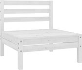 vidaXL Banc central de jardin Bois de pin massif Blanc