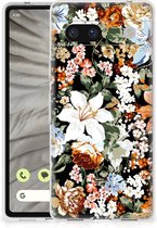 TPU Case geschikt voor Google Pixel 7A Dark Flowers