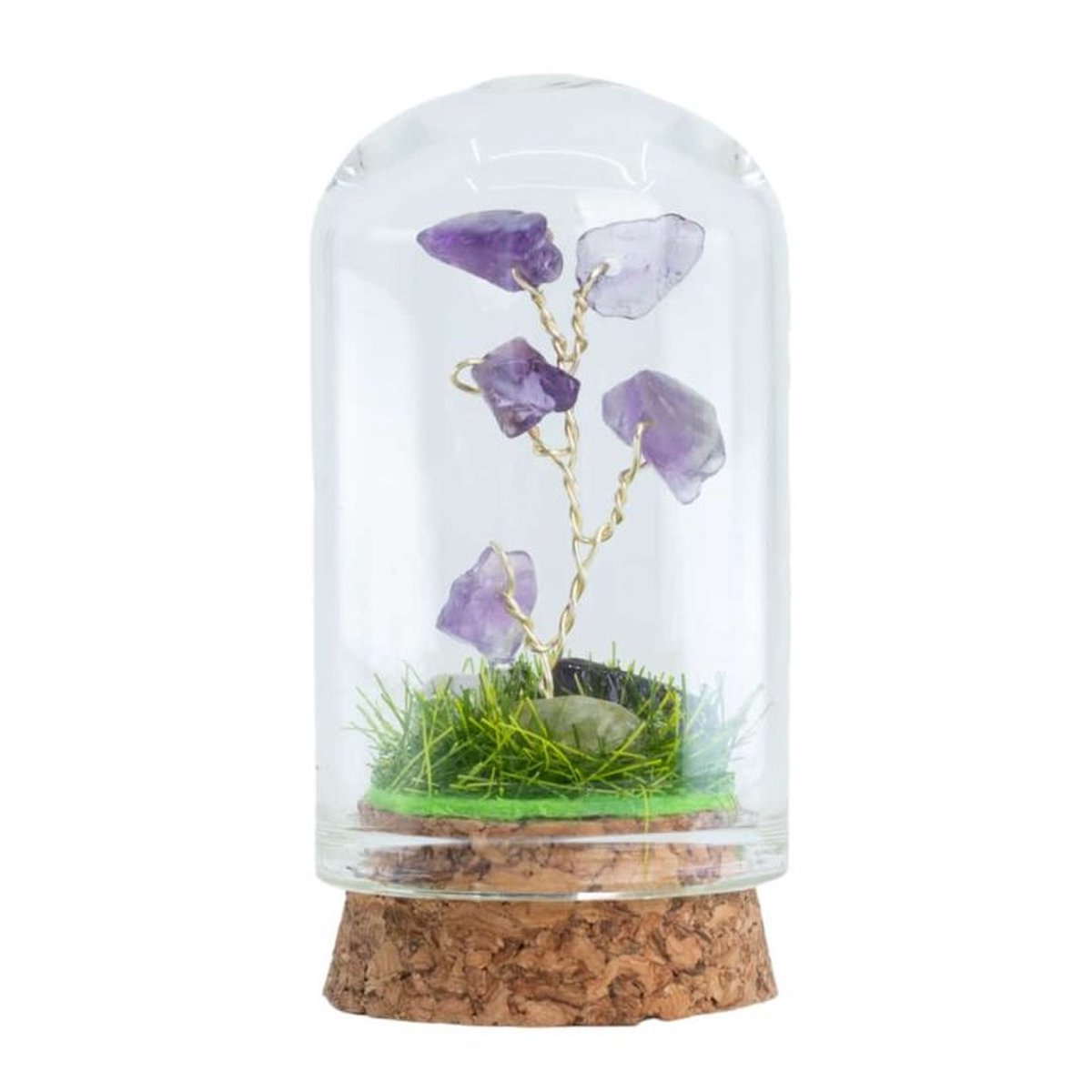 Mini Edelsteenboompje van Amethist in Glas (50 mm)