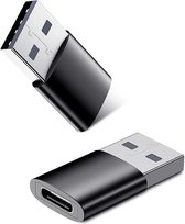 CVD® High Quality USB A Male naar USB-C Female - Zwart Adapter - ZWART Set van 2