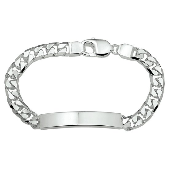 Repko Jewelry zilveren graveerarmband gourmette 6-zijdes geslepen plaat 8 mm