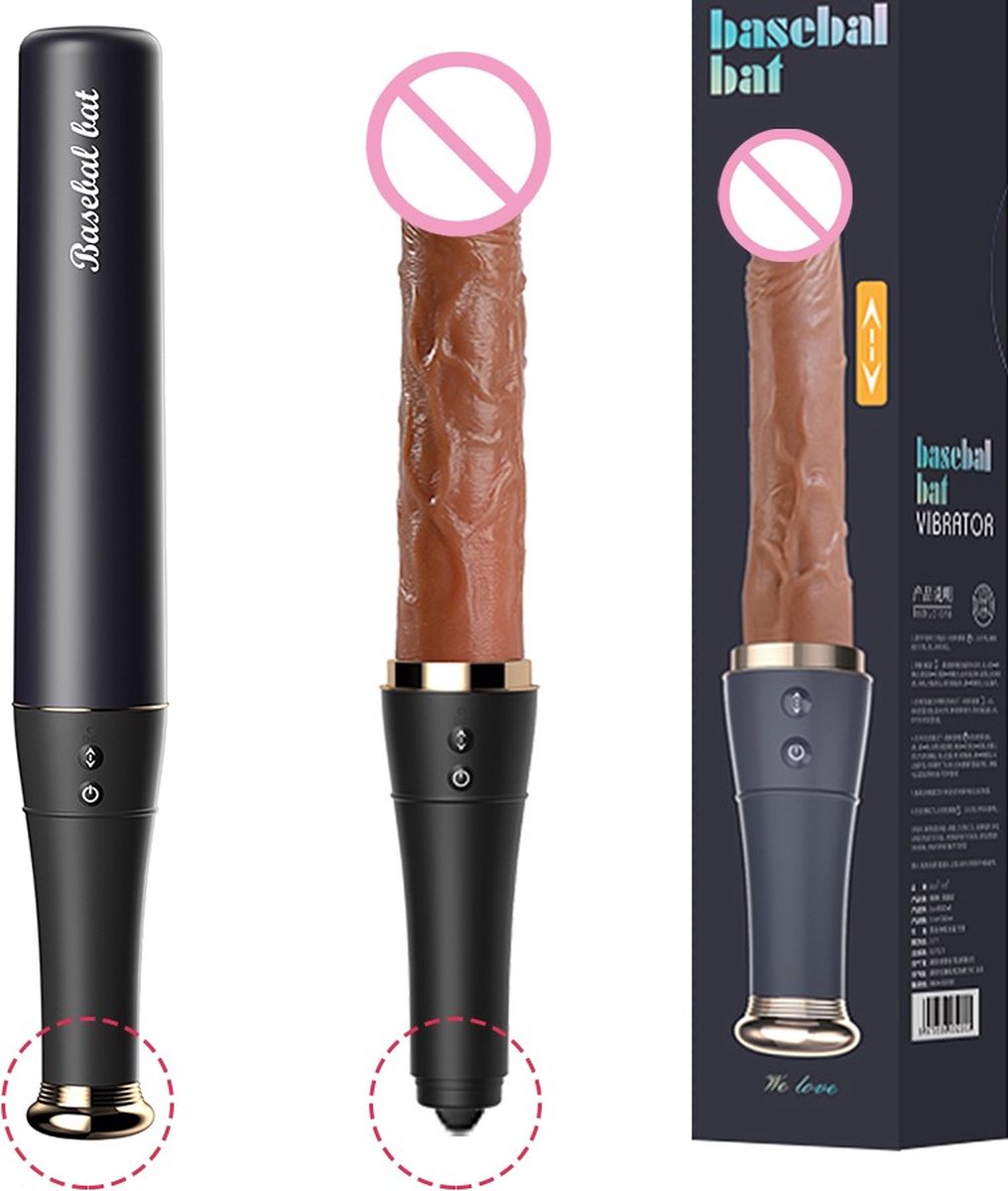 Goedkoopste 3 In 1 Pulserende En Vibrerende Dildo Met Clitoris Stimulator - 19 CM Uitgerekte lengte 23 cm - Warmte Functie tot 42 Graden - Discreet Opbergen Als Honkbalknuppel - 10 Vibratiestanden - Zachte Silicoon - Realistisch - G-Spot Stimulatie