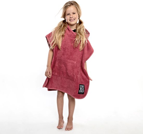 Beach & Bandits - Strandponcho voor kinderen - Garnet - Rood - maat Onesize van Merkloos — afbeelding 3