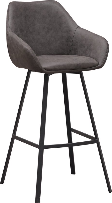Barkruk Kingston - Frame Zwart walnoot/zwart Kunstleer | 321625