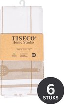 Tiseco Home Studio - Keukenhanddoek PHARAO UTENSILS - SET/6 - 100% katoen - met ophanglus - ultra-absorberend - sneldrogend- duurzaam materiaal - 50x70 cm - Zand