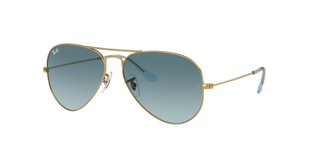 Ray Ban Zonnebril Gold Blue Gradient Grey Aviator Large