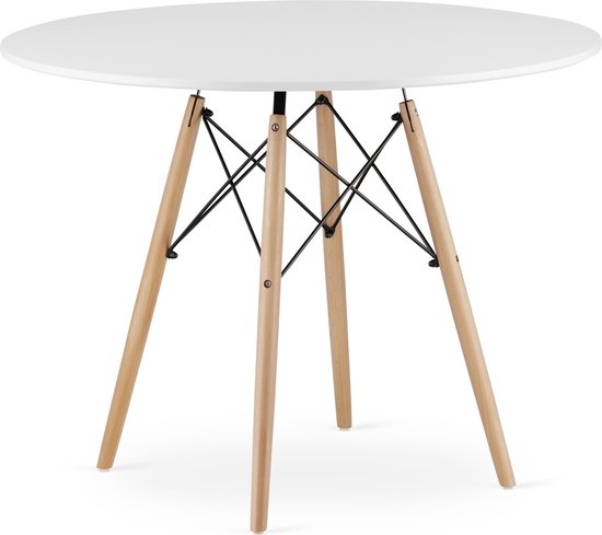 Eettafel - rond - 100 cm - wit