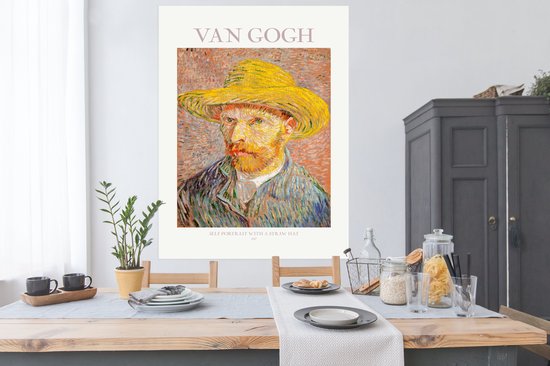 Poster Van Gogh - Zelfportret - Schilderij - Geel - 120x160 cm XXL
