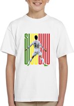 Cristiano Ronaldo - SIUU - - Kinder shirt met tekst- Kinder T-Shirt - Wit - Maat 122/128 - T-Shirt leeftijd 7 tot 8 jaar - Grappige teksten - Cadeau - Shirt cadeau - Voetbal tekst- verjaardag