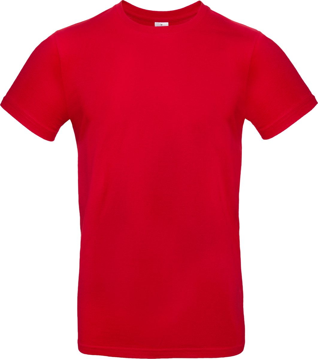 B&C Exact 190 T-Shirt - Ronde Hals - Unisex - Rood - Small