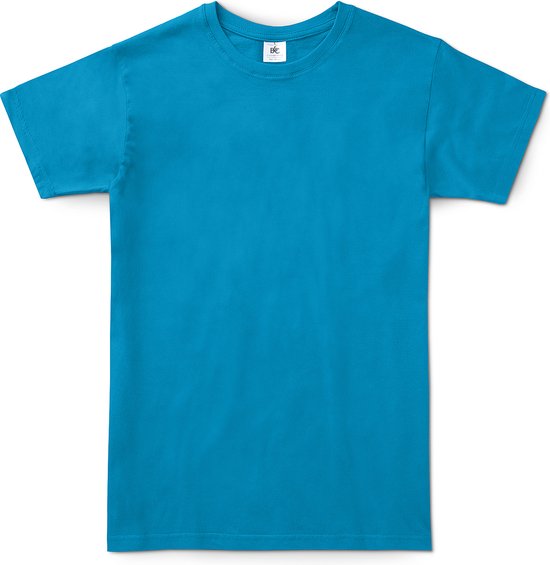 B&C Exact 150 HerenT-Shirt - Atol Blauw - Small - Korte Mouwen