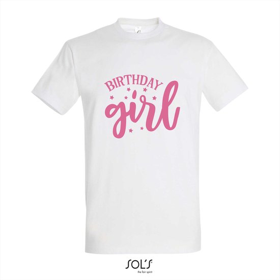 T-shirt Birthday girl - T-shirt korte mouw - Wit - 4 jaar