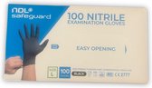 Gants médicaux jetables Safeguard en nitrile noir taille L - EN374 - EN420 -EN455