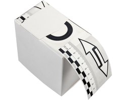 Autoschade identificatieset met zelfklevende labels / 50 sets op rol in een dispenserdoos
