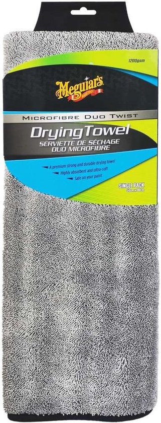 Meguiar's Duo Twist Drying Towel - Droogdoek - 50x90cm - 87% Polyester/13%polyamide - Grijs