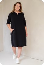 Zwarte Jurk van Je m'appelle - Dames - Plus Size - Travelstof - 50 - 1 maat beschikbaar