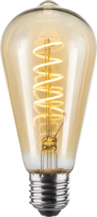 Vintlux E27 dimbare LED filamentlamp 4W ST64 265lm 2200K - Karu Edison Gold