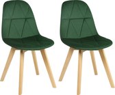 Set van 2 Stoelen - Luxe Eetkamerstoel - Eetkamerstoelen - 2 stoelen - Moderne look - Groen