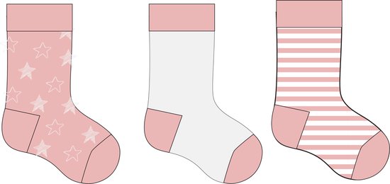 Baby sokjes - maat 24/27 - 12 paar - 4 kleuren - BABY Sketchstar chaussettes